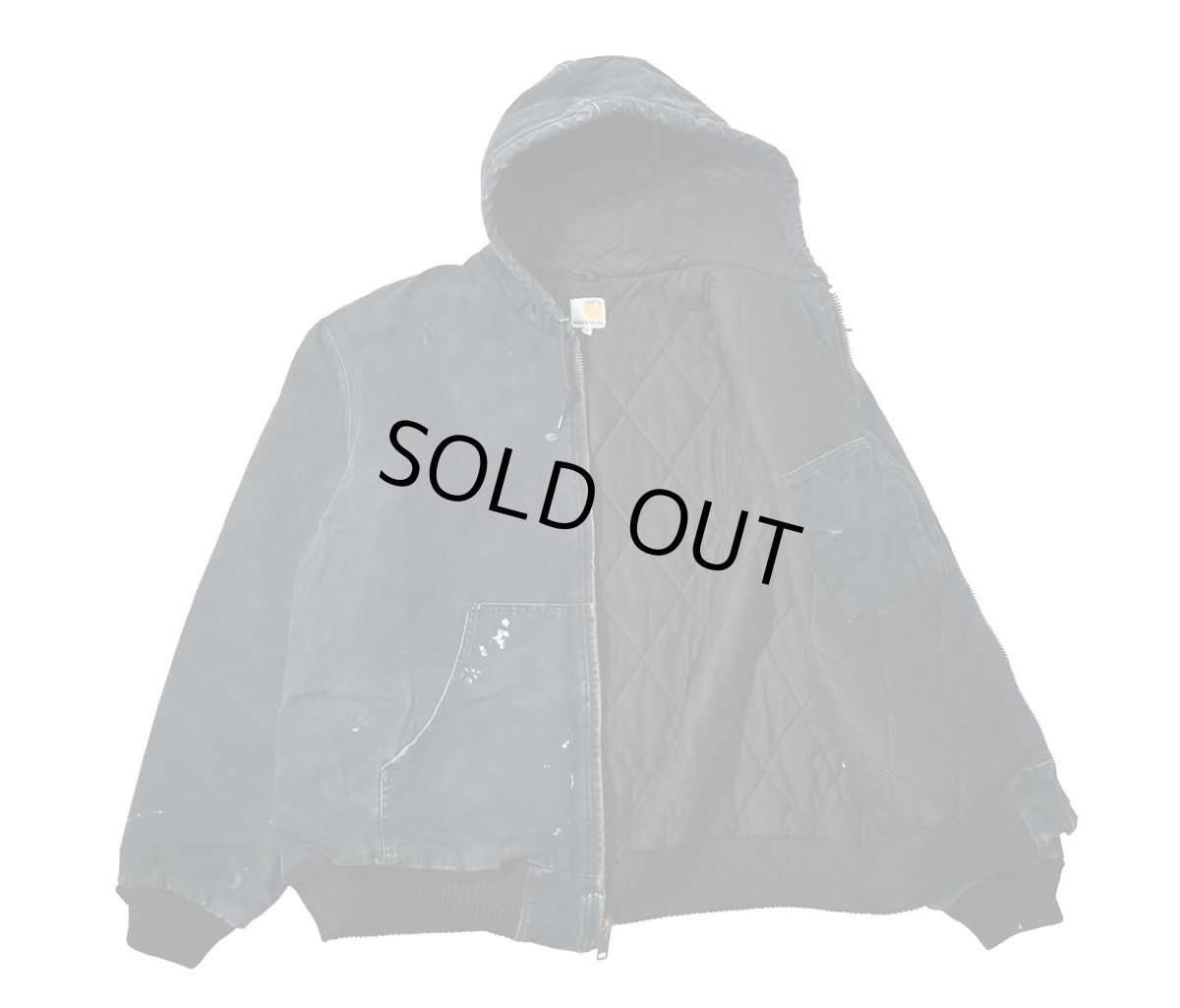 画像5: 12' Used Carhartt Quilted Flannel Lined Active Jacket Black made in USA (5)