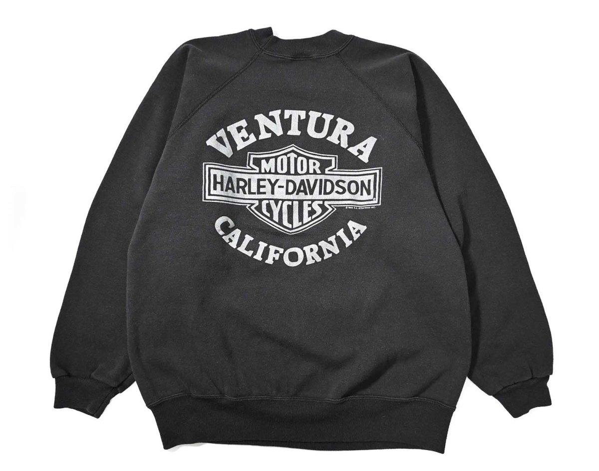 画像2: 90s Used Harley-Davidson Raglan Sleeve Sweat Shirt made in USA (2)