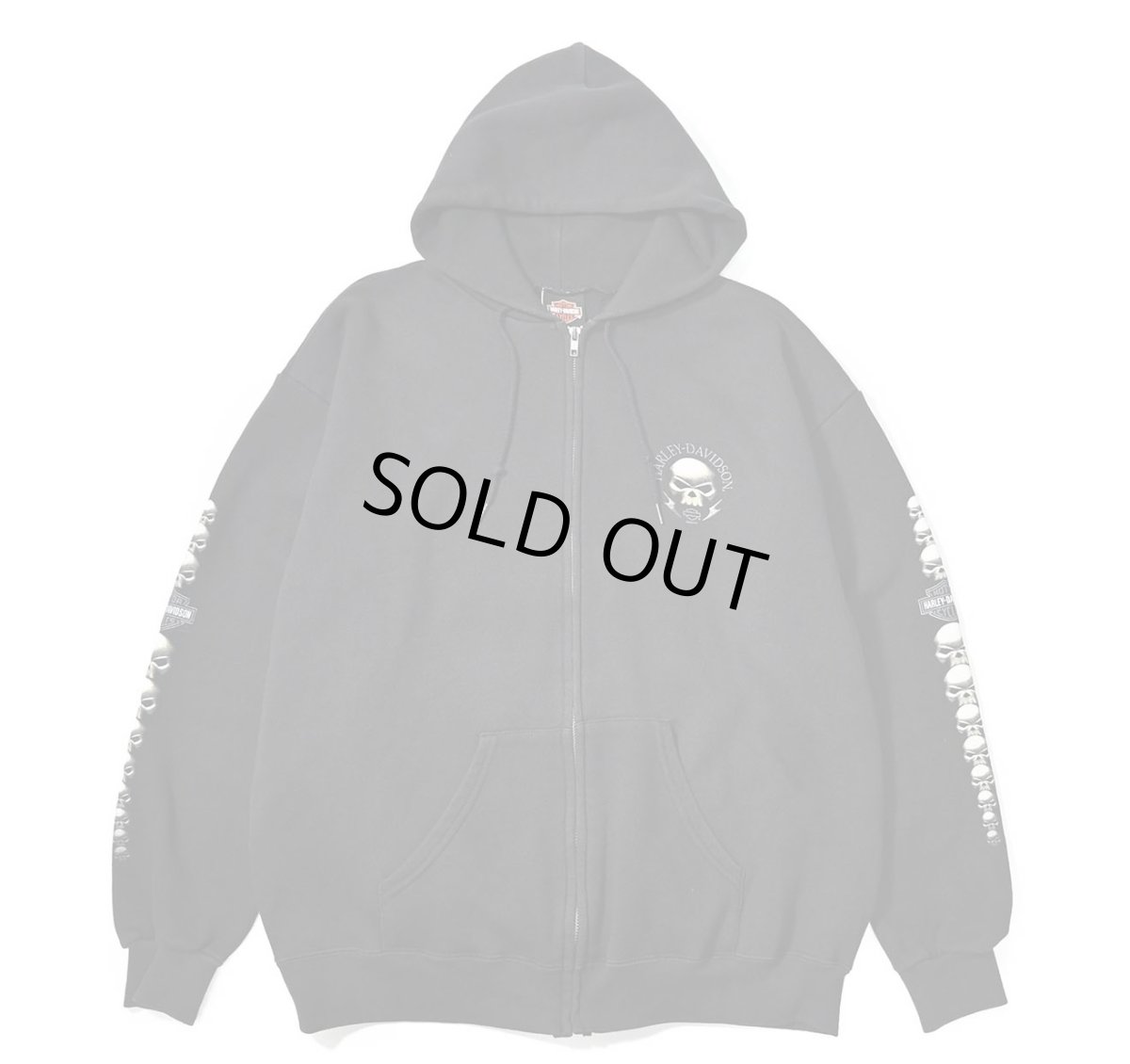 画像1: 00s Used Harley-Davidson Zip Sweat Hoodie (1)