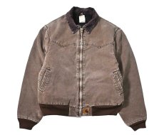 画像1: 03' Used Carhartt Quilted Flannel Lined Santa Fe Jacket Chestnut (1)