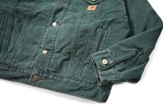 画像4: 99' Used Carhartt Blanket Lined Trucker Jacket Hunter Green made in USA (4)
