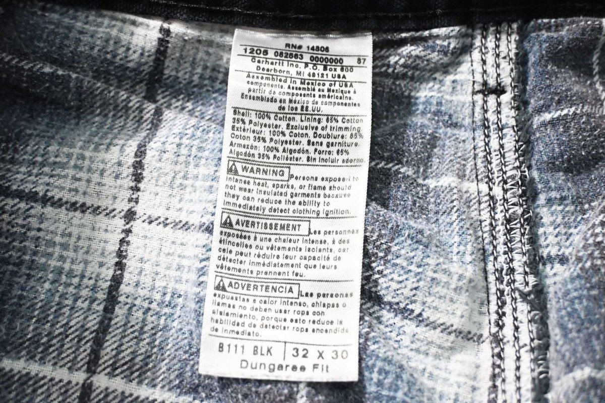 画像7: 05' Used Carhartt Flannel Lined Duck Carpenter Pants Black カーハート (7)