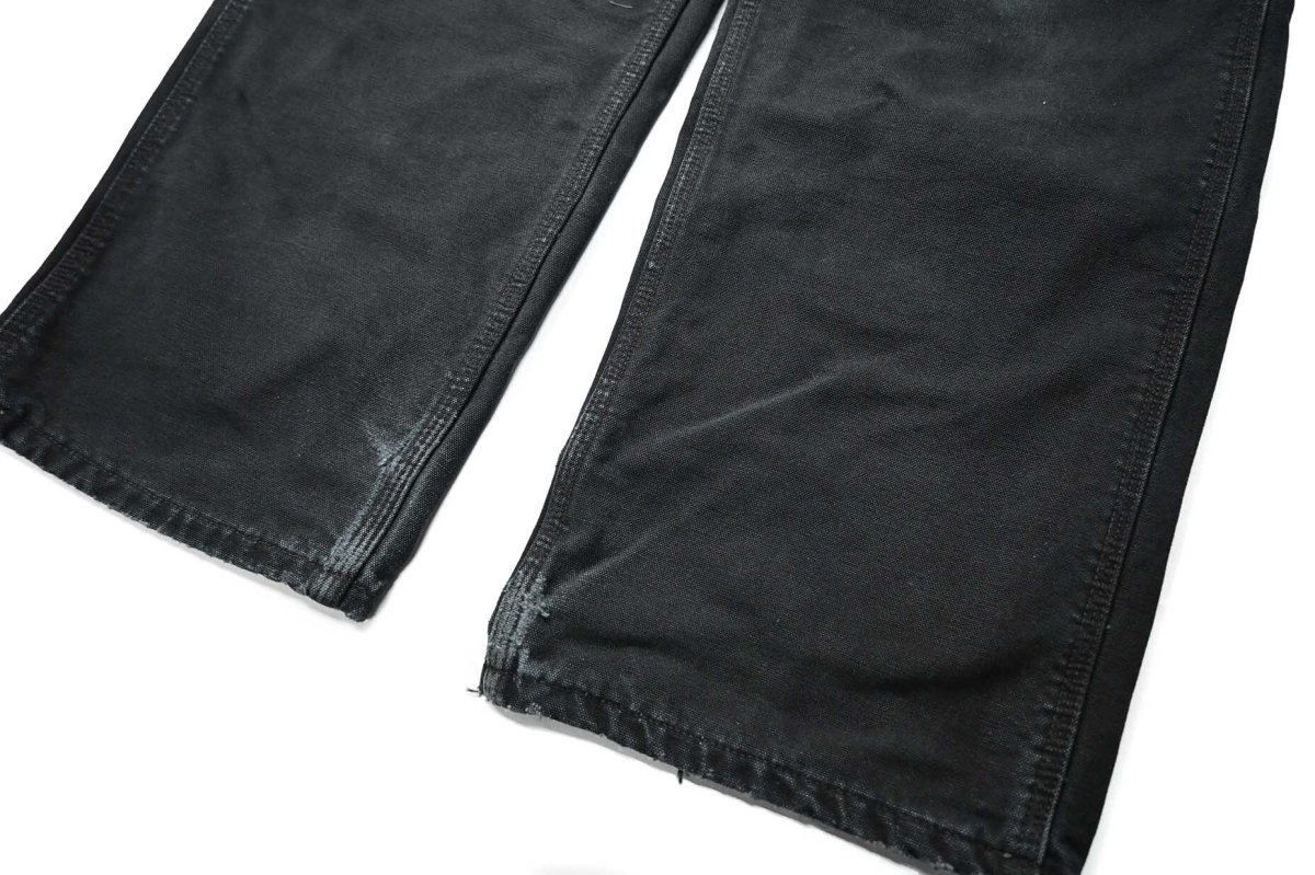 画像3: 05' Used Carhartt Flannel Lined Duck Carpenter Pants Black カーハート (3)