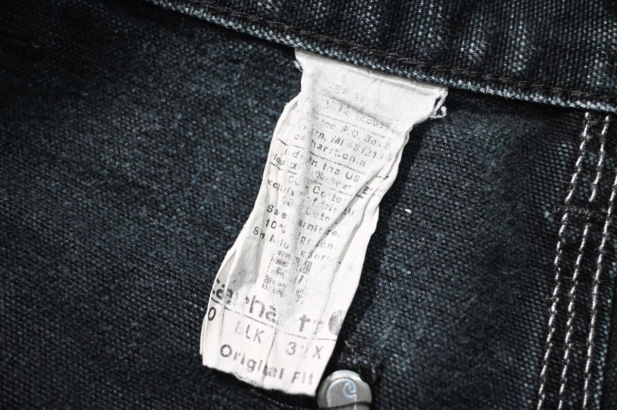 画像8: 00-10s Used Carhartt Duck Double Knee Carpenter Pants Black made in USA カーハート (8)