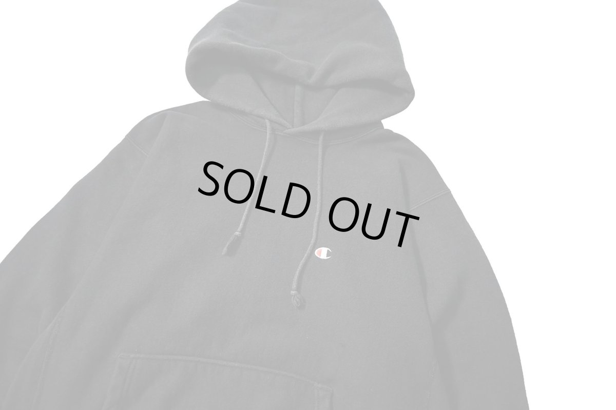 画像2: 90s Used Champion Reverse Weave Sweat Hoodie Black (2)