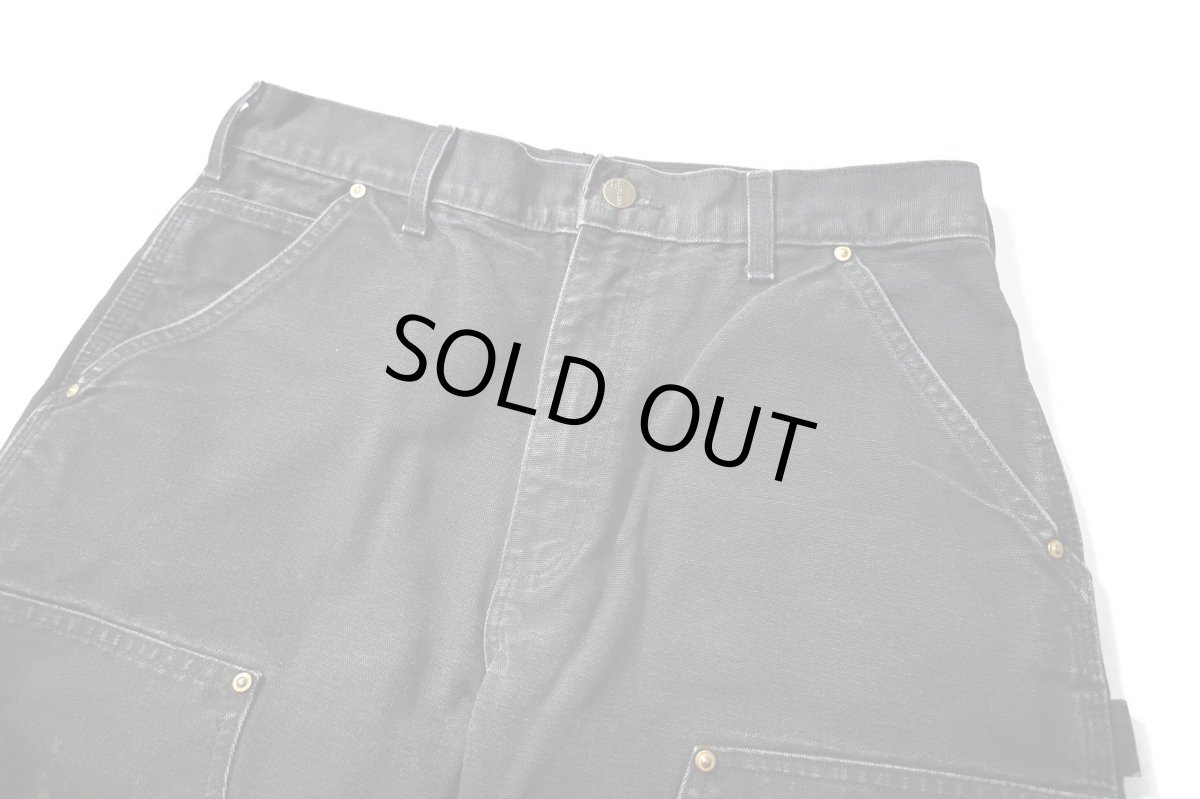 画像2: 19' Used Carhartt Duck Double Knee Carpenter Pants Black made in USA カーハート (2)