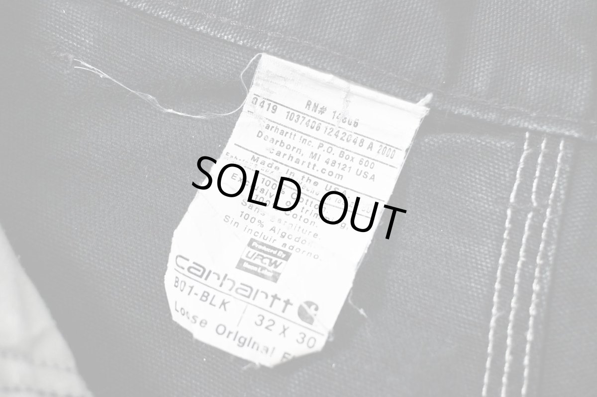 画像8: 19' Used Carhartt Duck Double Knee Carpenter Pants Black made in USA カーハート (8)