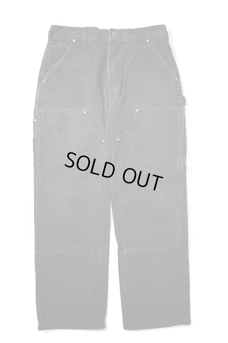 画像1: 19' Used Carhartt Duck Double Knee Carpenter Pants Black made in USA カーハート (1)