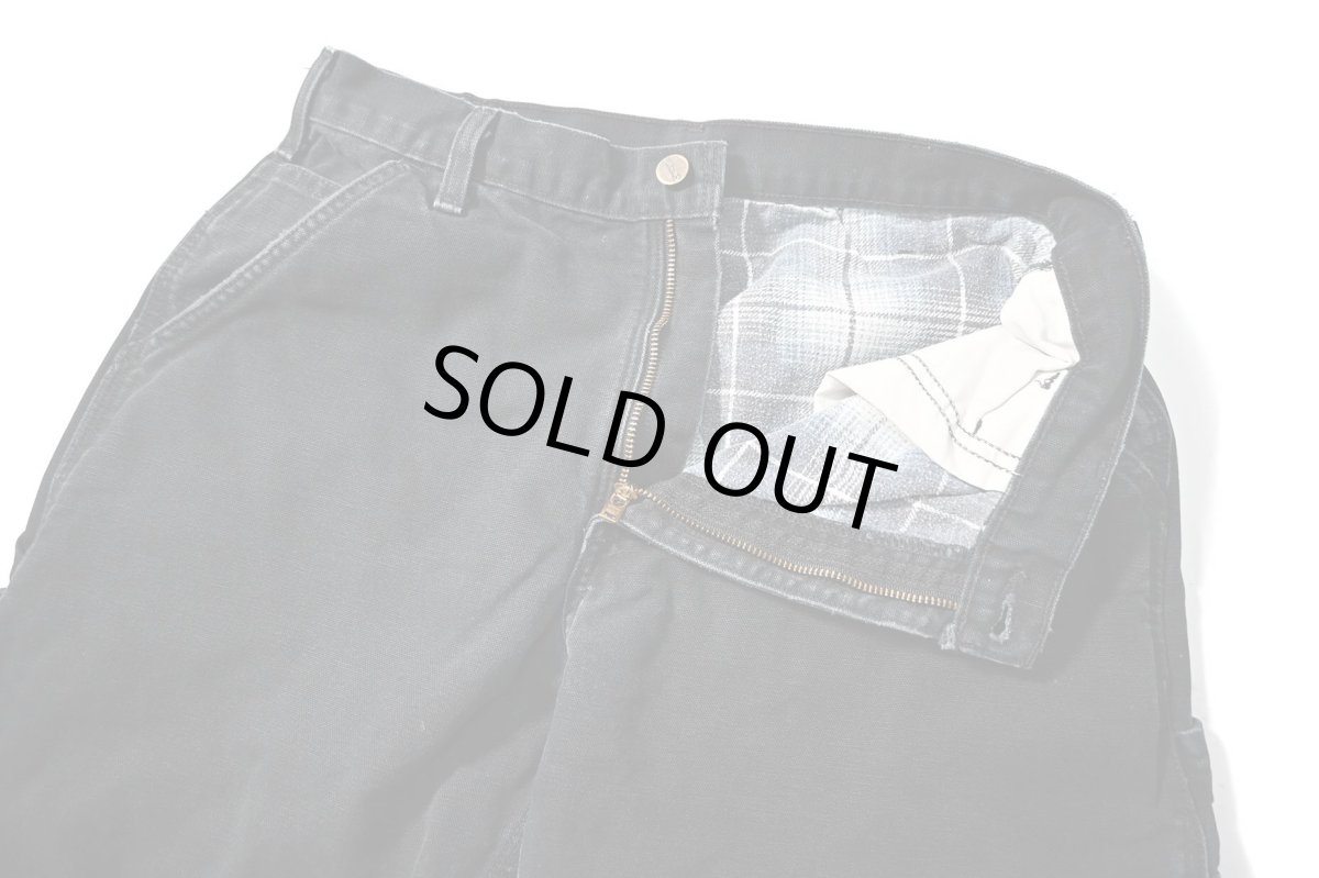 画像6: 05' Used Carhartt Flannel Lined Duck Carpenter Pants Black カーハート (6)