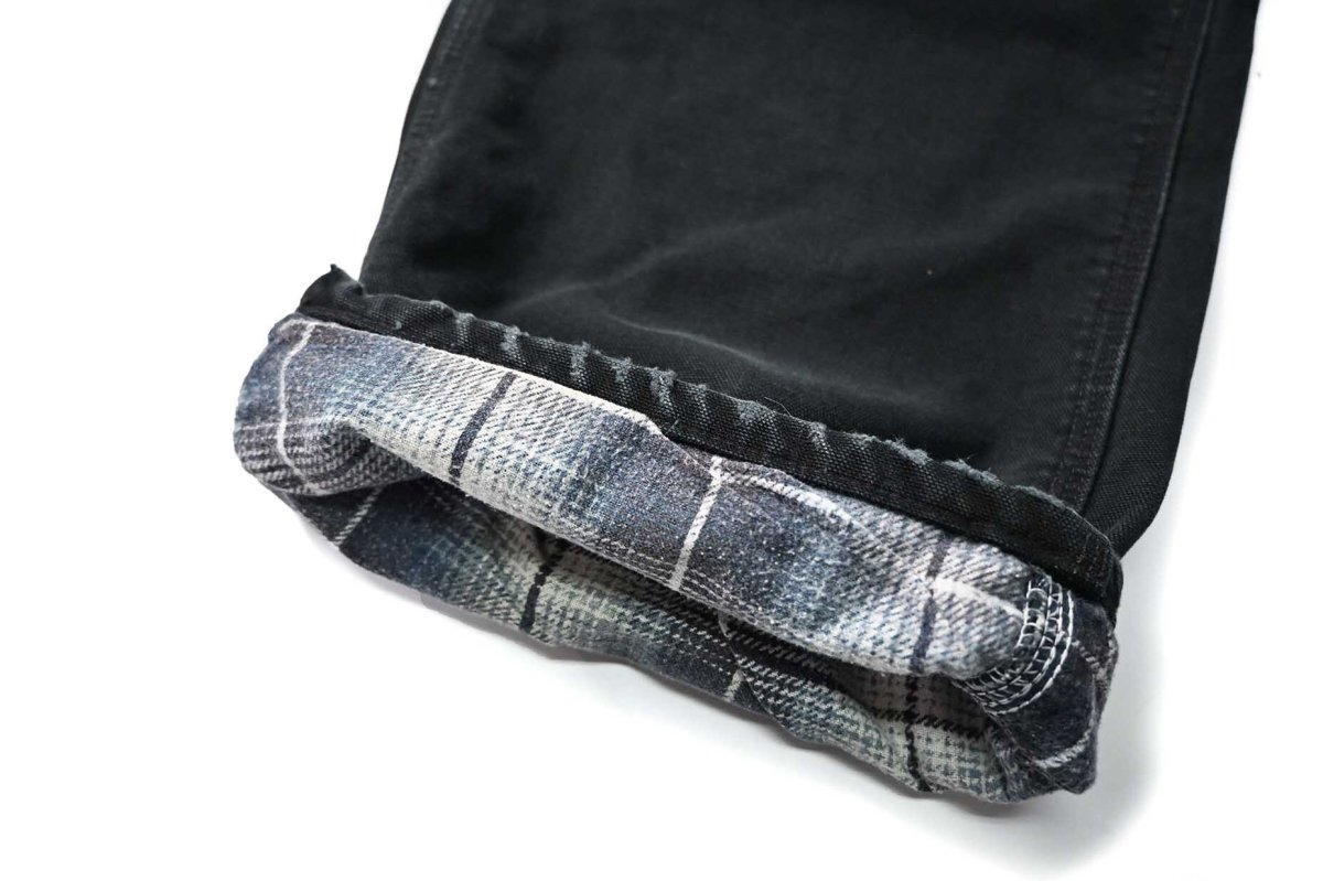 画像4: 05' Used Carhartt Flannel Lined Duck Carpenter Pants Black カーハート (4)