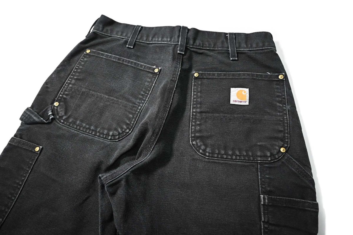 画像5: 19' Used Carhartt Duck Double Knee Carpenter Pants Black made in USA カーハート (5)