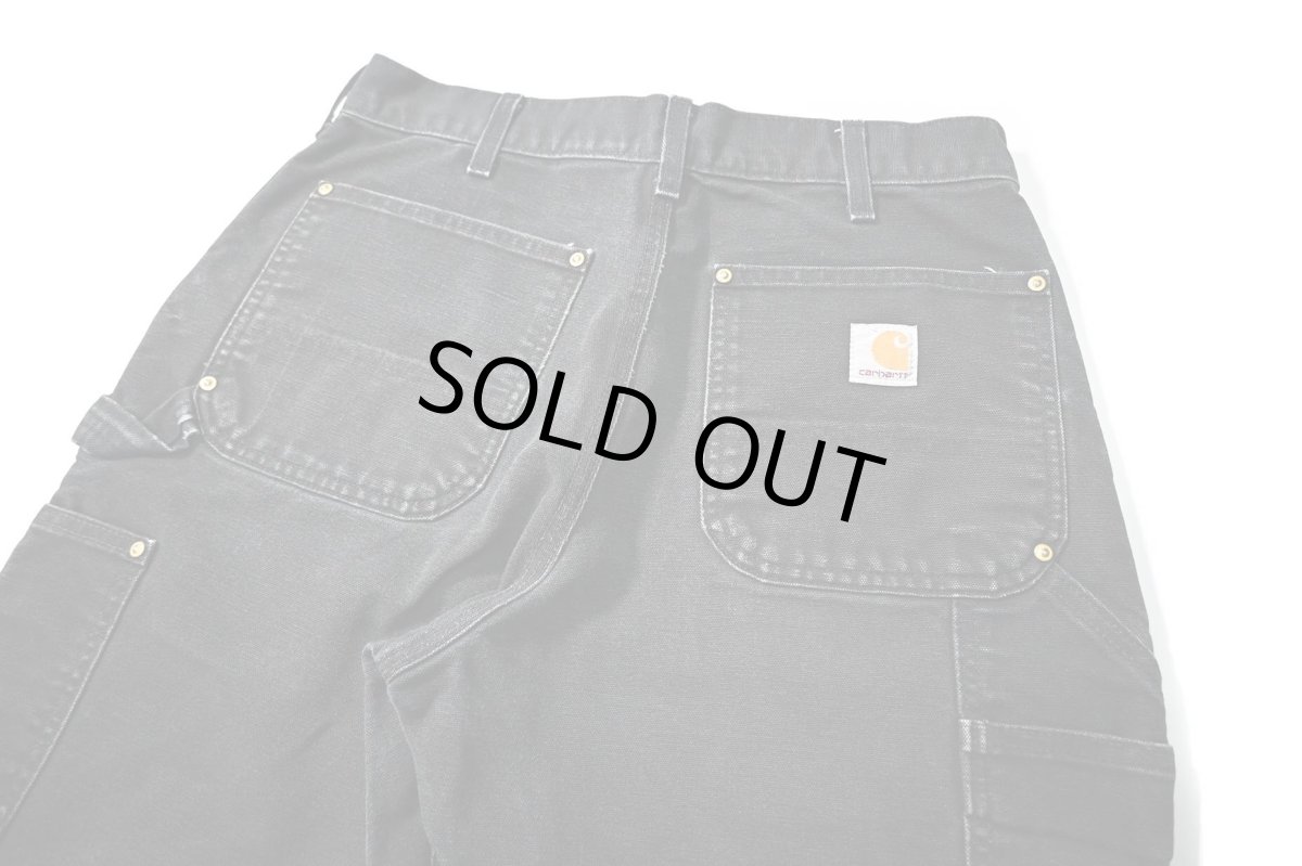 画像5: 19' Used Carhartt Duck Double Knee Carpenter Pants Black made in USA カーハート (5)