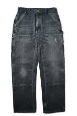 画像1: 00-10s Used Carhartt Duck Double Knee Carpenter Pants Black made in USA カーハート (1)