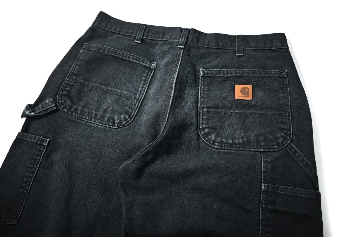 画像3: 16' Used Carhartt Duck Carpenter Pants Black カーハート (3)