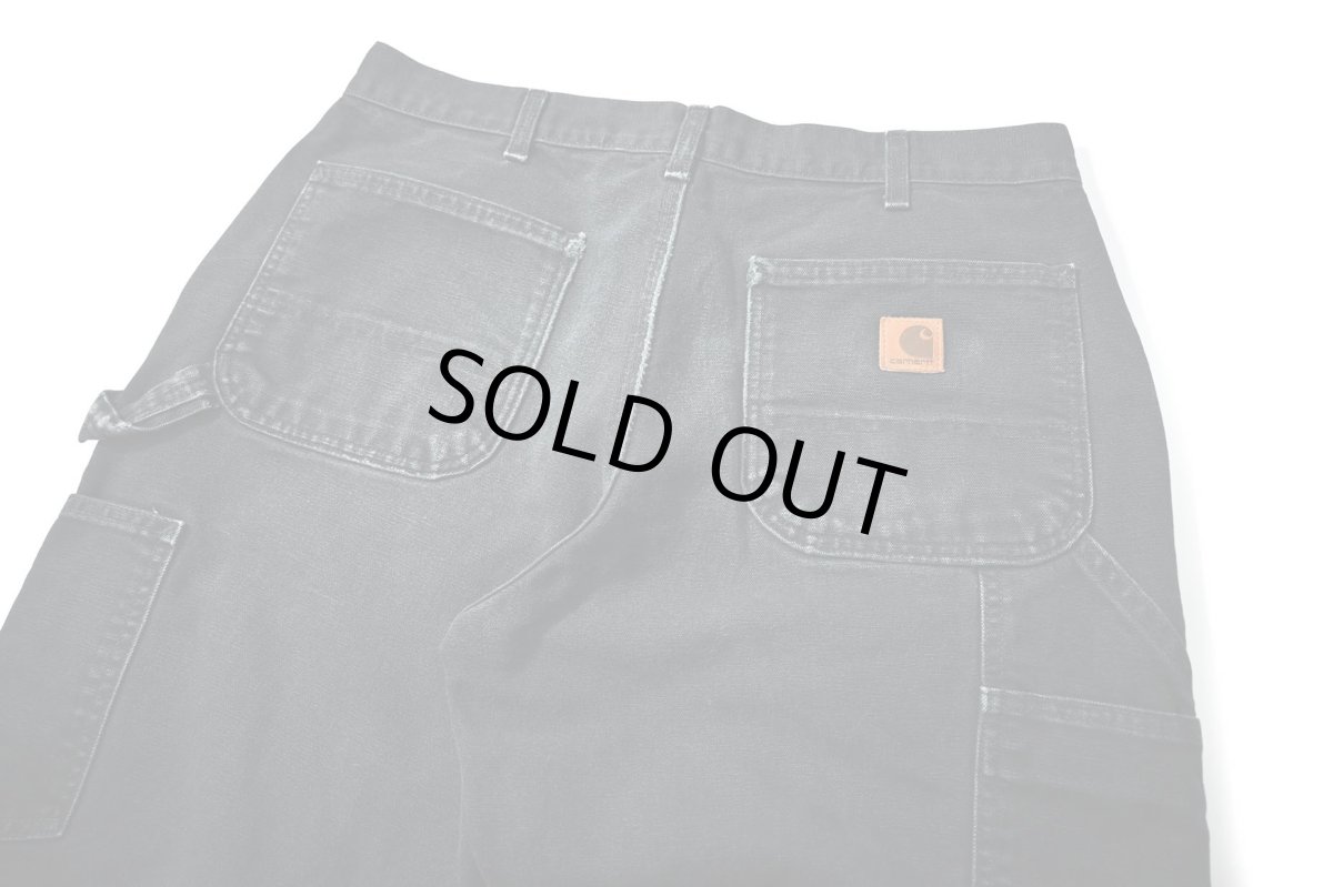 画像3: 16' Used Carhartt Duck Carpenter Pants Black カーハート (3)