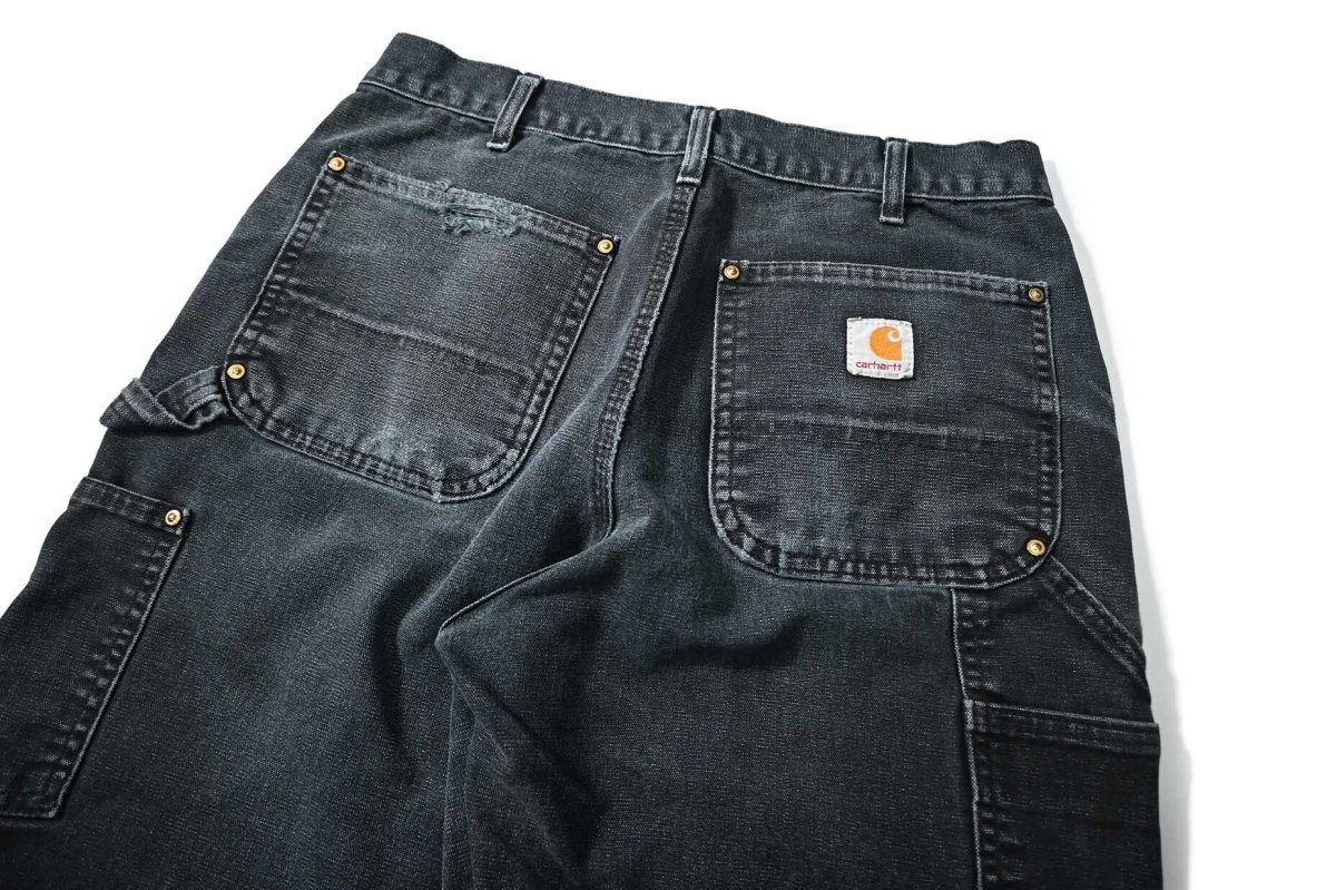 画像5: 00-10s Used Carhartt Duck Double Knee Carpenter Pants Black made in USA カーハート (5)