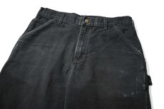 画像2: 16' Used Carhartt Duck Carpenter Pants Black カーハート (2)