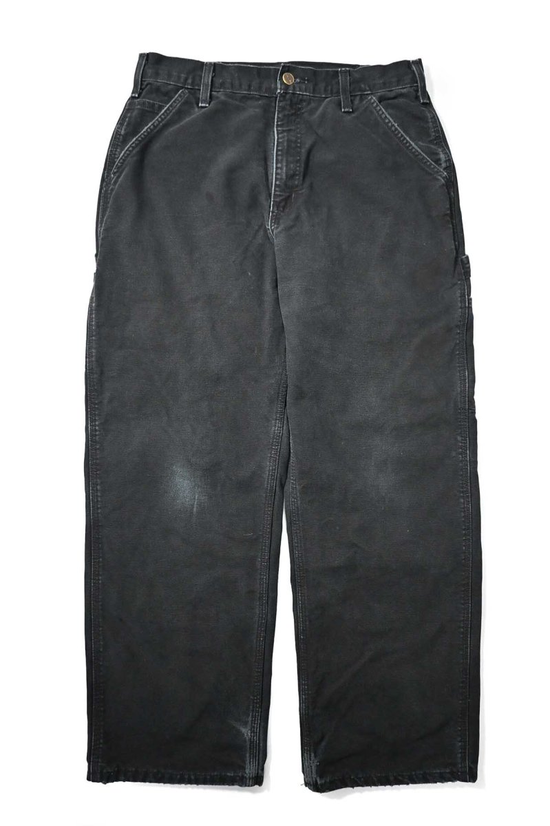 画像1: 05' Used Carhartt Flannel Lined Duck Carpenter Pants Black カーハート (1)