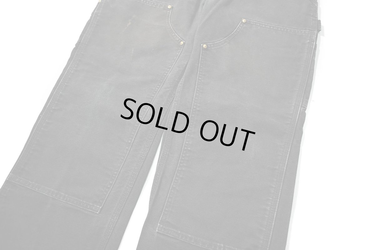 画像4: 19' Used Carhartt Duck Double Knee Carpenter Pants Black made in USA カーハート (4)