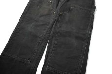 画像4: 19' Used Carhartt Duck Double Knee Carpenter Pants Black made in USA カーハート (4)
