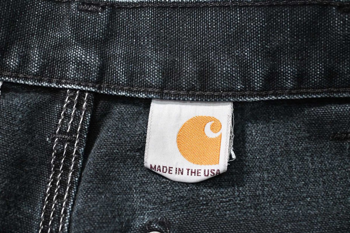 画像7: 00-10s Used Carhartt Duck Double Knee Carpenter Pants Black made in USA カーハート (7)