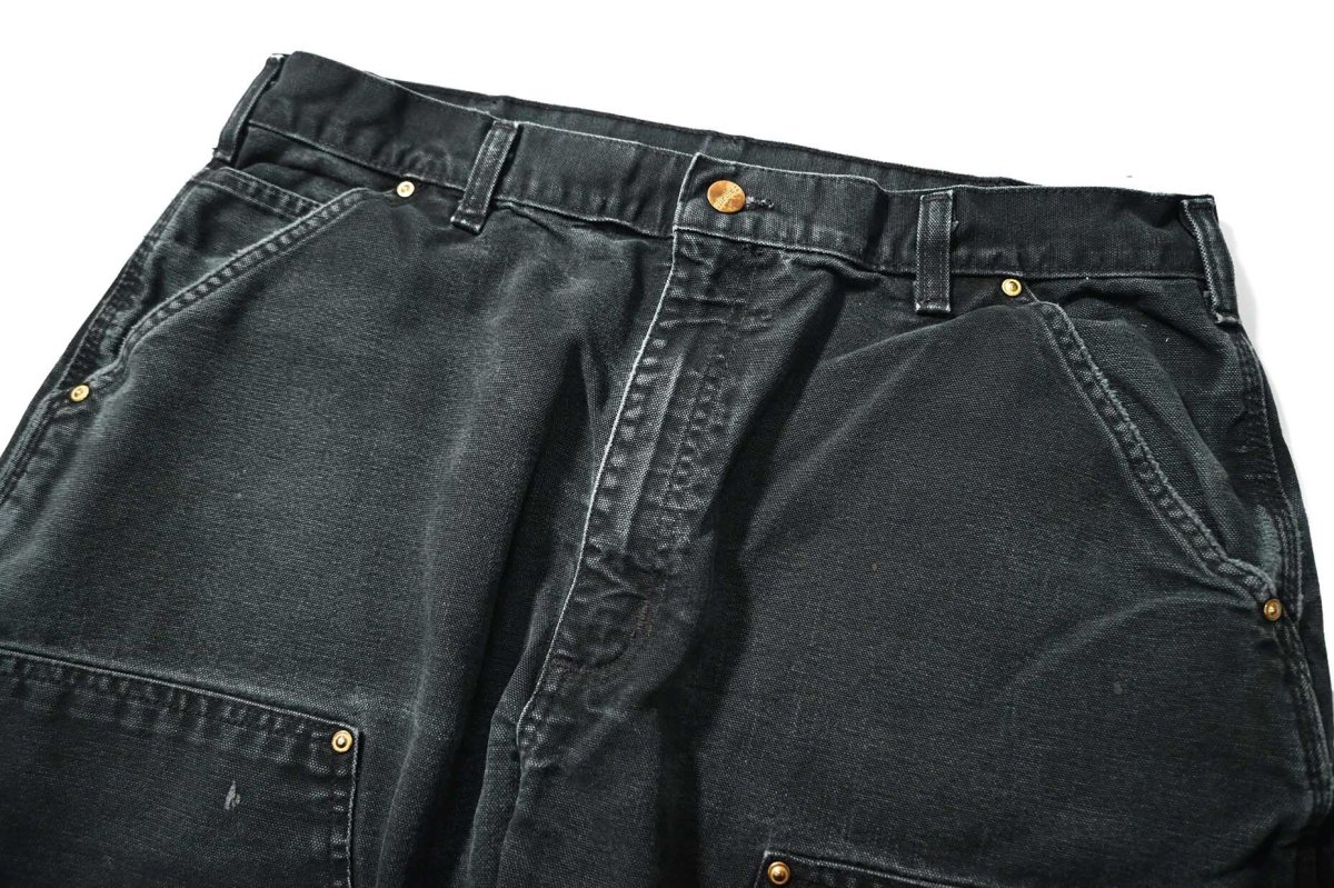 画像2: 08' Used Carhartt Duck Double Knee Carpenter Pants Black カーハート (2)