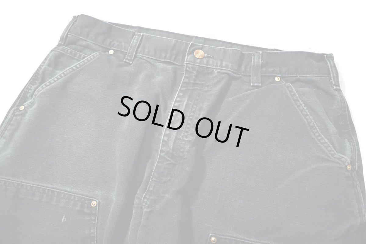 画像2: 08' Used Carhartt Duck Double Knee Carpenter Pants Black カーハート (2)