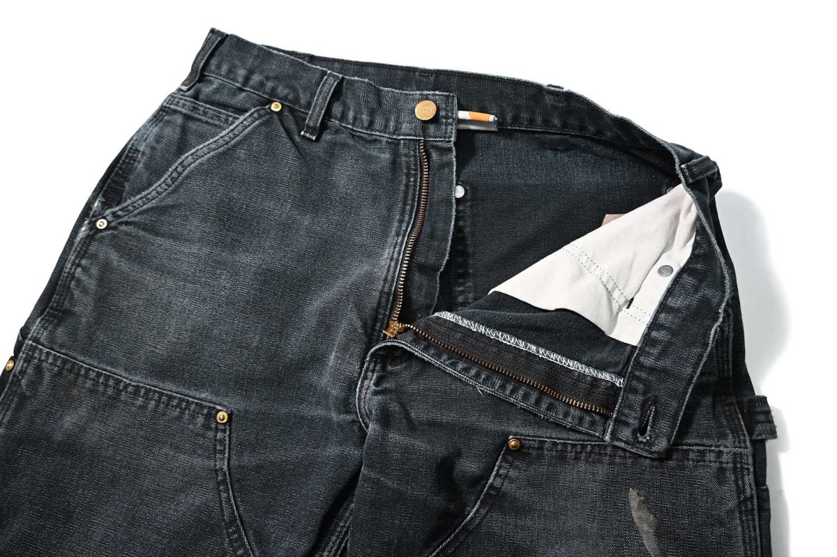 画像6: 00-10s Used Carhartt Duck Double Knee Carpenter Pants Black made in USA カーハート (6)