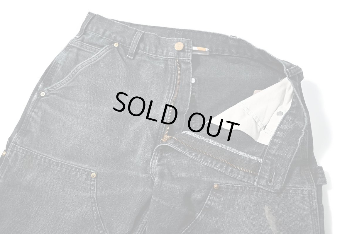 画像6: 00-10s Used Carhartt Duck Double Knee Carpenter Pants Black made in USA カーハート (6)