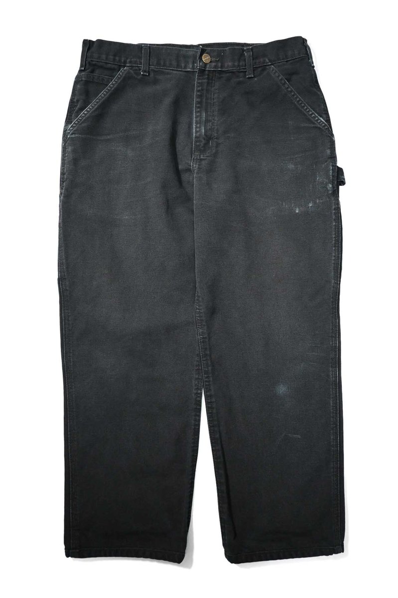 画像1: 16' Used Carhartt Duck Carpenter Pants Black カーハート (1)