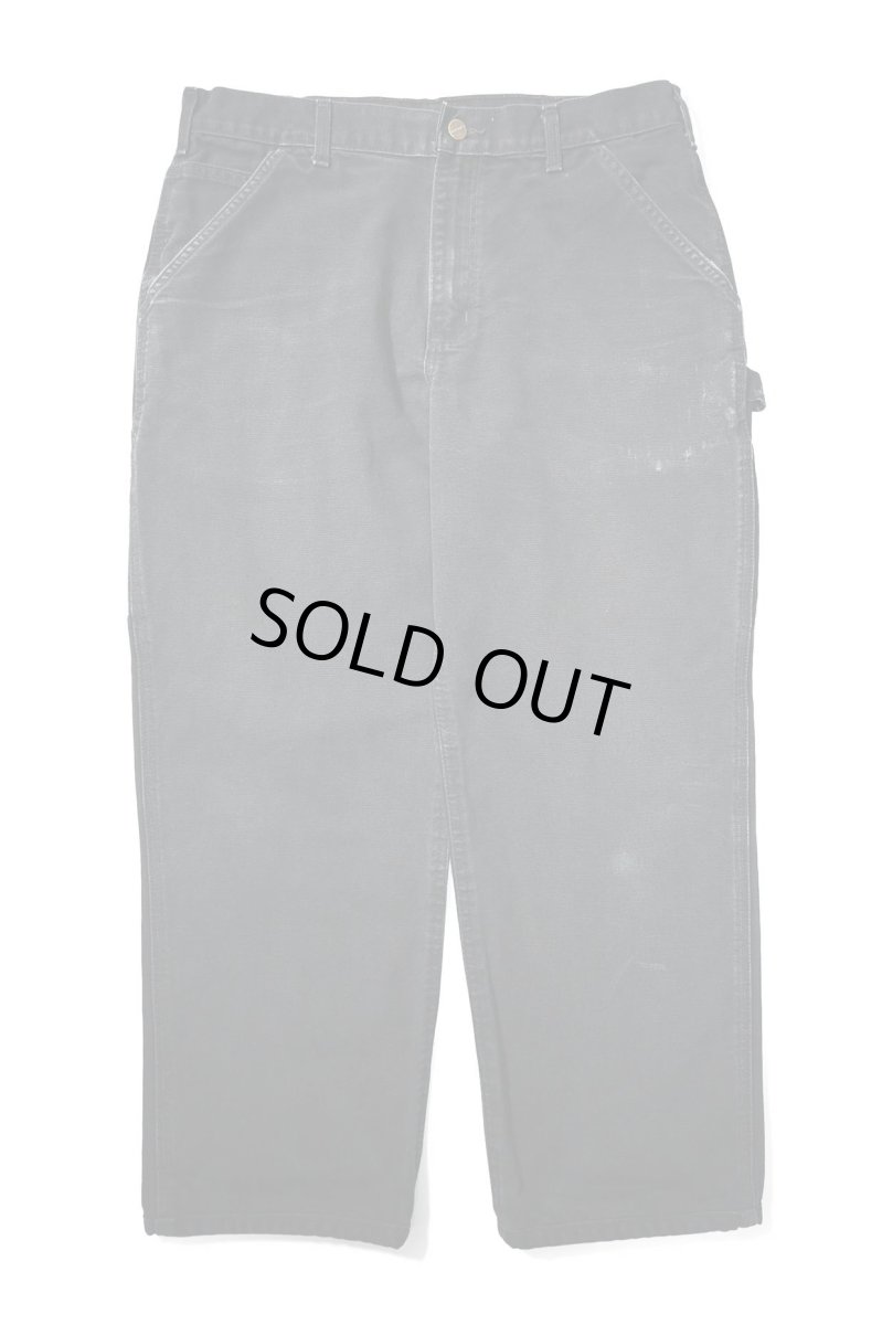 画像1: 16' Used Carhartt Duck Carpenter Pants Black カーハート (1)