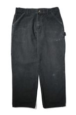 画像1: 16' Used Carhartt Duck Carpenter Pants Black カーハート (1)