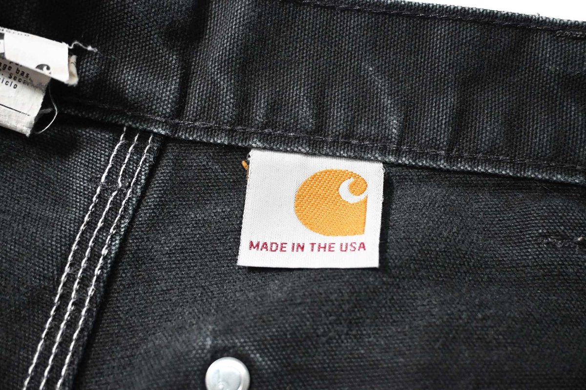 画像7: 19' Used Carhartt Duck Double Knee Carpenter Pants Black made in USA カーハート (7)