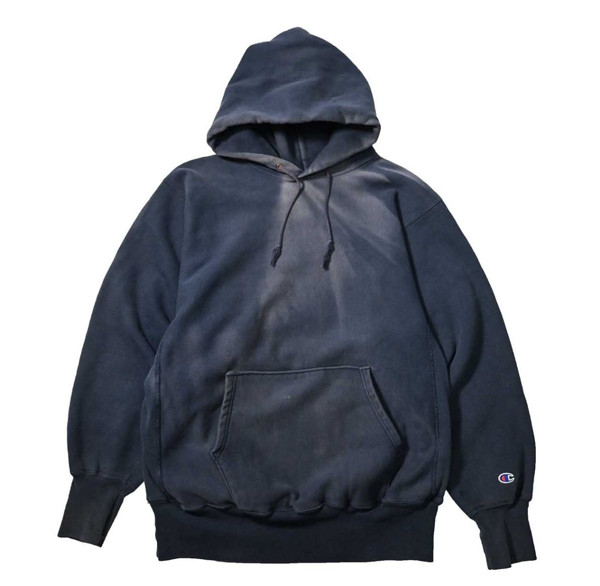 画像1: 90s Used Champion Reverse Weave Sweat Hoodie Navy 目無し (1)