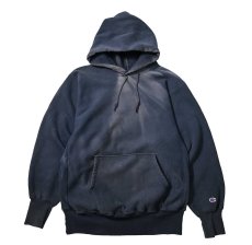 画像1: 90s Used Champion Reverse Weave Sweat Hoodie Navy 目無し (1)