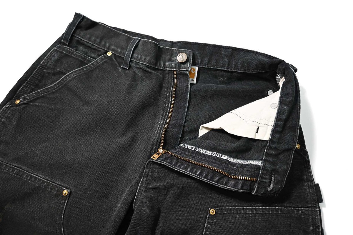 画像6: 19' Used Carhartt Duck Double Knee Carpenter Pants Black made in USA カーハート (6)