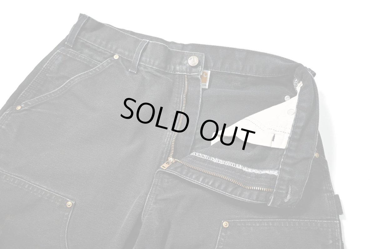 画像6: 19' Used Carhartt Duck Double Knee Carpenter Pants Black made in USA カーハート (6)