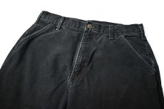 画像2: 05' Used Carhartt Flannel Lined Duck Carpenter Pants Black カーハート (2)