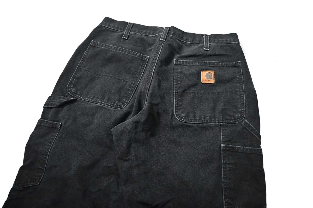 画像5: 05' Used Carhartt Flannel Lined Duck Carpenter Pants Black カーハート (5)