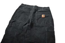 画像5: 05' Used Carhartt Flannel Lined Duck Carpenter Pants Black カーハート (5)