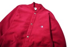 画像2: 90s Used Champion Reverse Weave Snap Cardigan Pink made in USA (2)