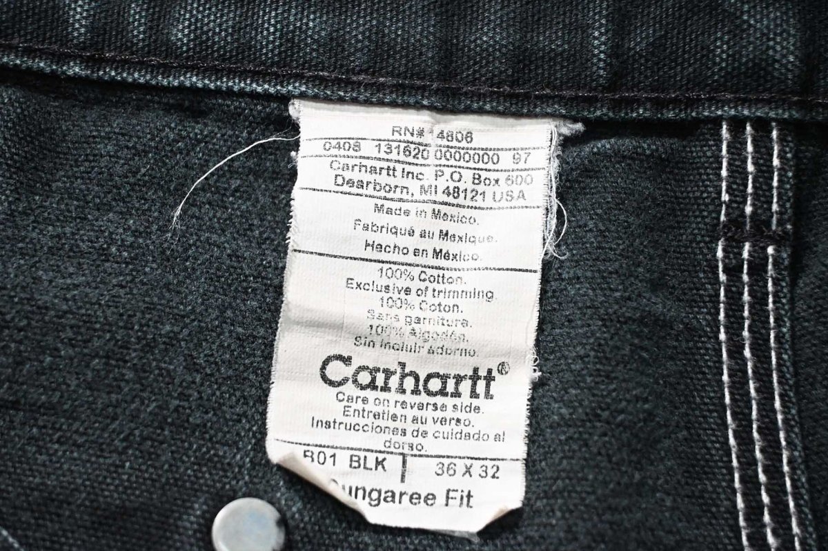 画像7: 08' Used Carhartt Duck Double Knee Carpenter Pants Black カーハート (7)