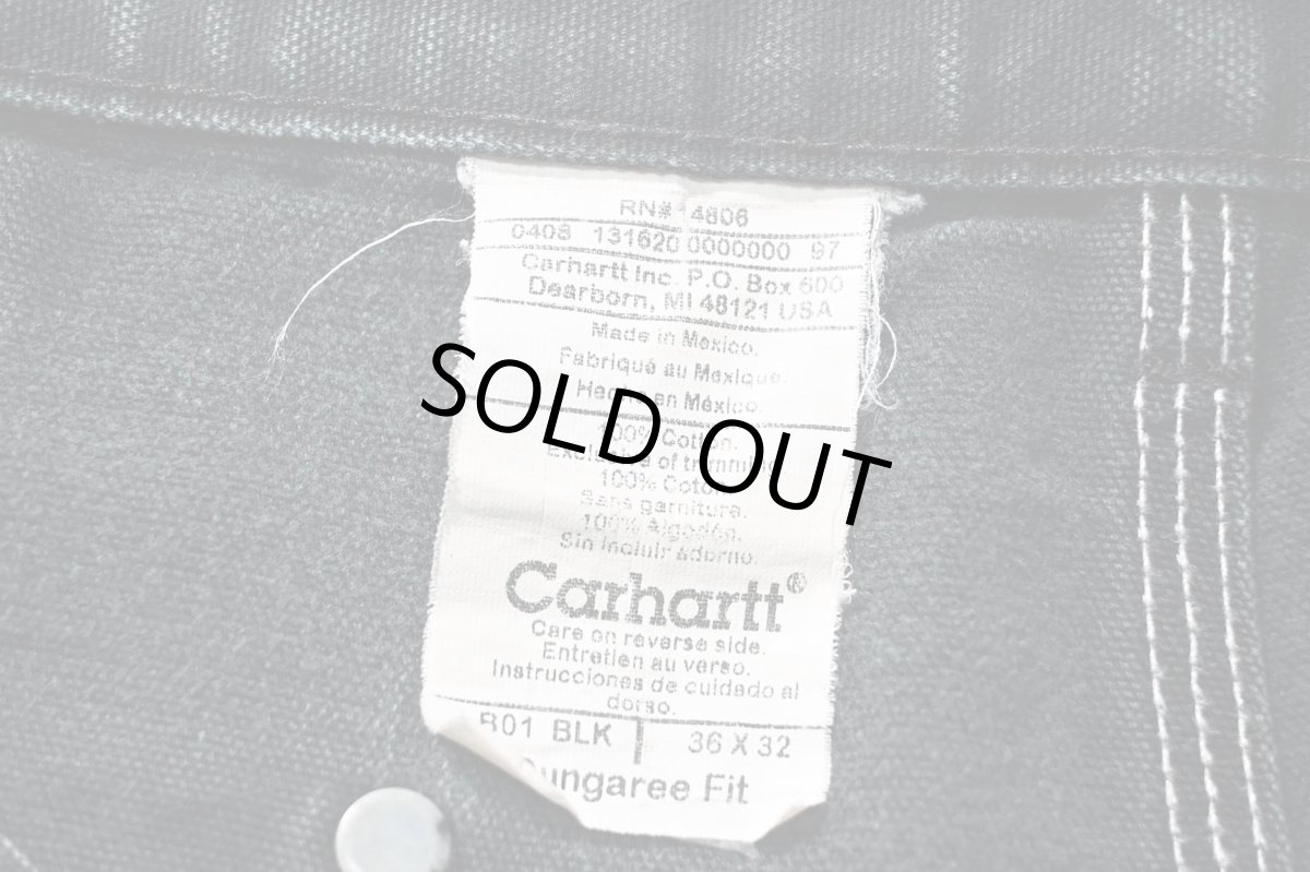画像7: 08' Used Carhartt Duck Double Knee Carpenter Pants Black カーハート (7)
