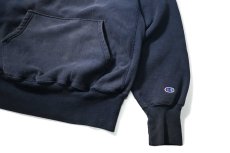 画像3: 90s Used Champion Reverse Weave Sweat Hoodie Navy 目無し (3)