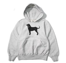 画像1: Used The Black Dog Sweat Hoodie Ash made in USA (1)