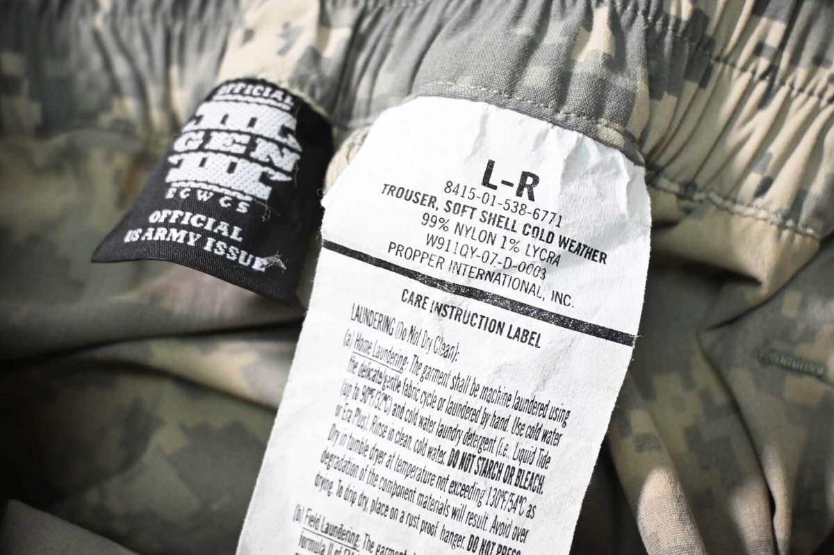 画像9: 07' Used Us Army ECWCS Level5 Gen3 ACU Soft Shell Cold Weather Trouser (9)