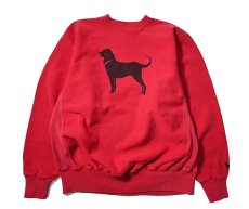 画像1: Used The Black Dog Sweat Shirt Red made in USA (1)