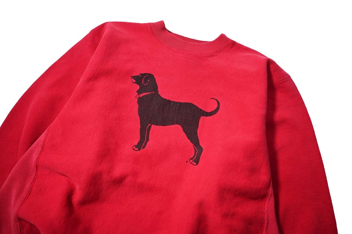画像2: Used The Black Dog Sweat Shirt Red made in USA (2)