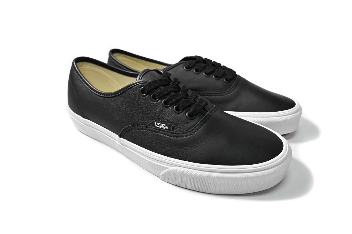 画像2: VANS Authentic Leather Black/True White バンズ　 (2)