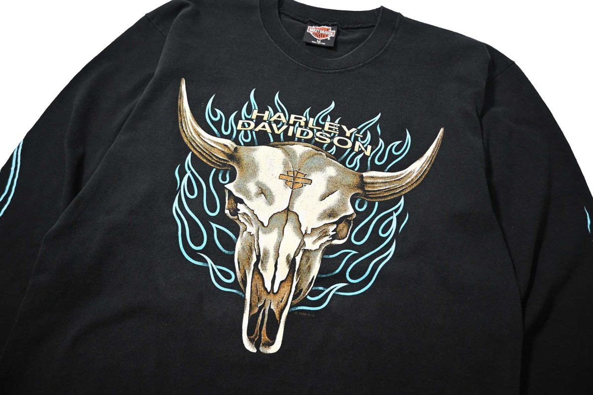 画像2: 90s Used Harley-Davidson L/S Print Tee made in USA (2)